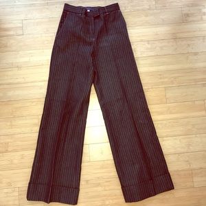 KENZO Size 36 Striped Black Denim Flare Pants